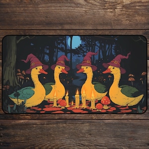 Dark Silly Goose MTG Playmat With Zones Spoky Geese Magic The Gathering Playing Mat | Cottagecore TCG Playmat Locarna MTG Proxy Accessories