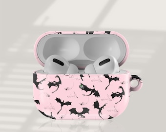 Pink Dragon AirPod Pro 3 Case Dark Academia Airpods 4 Case Book Lover Gift