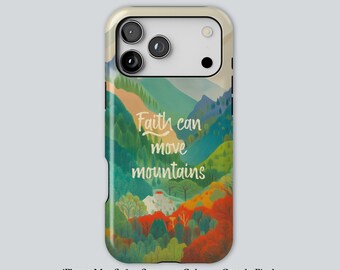 Jesus Christian Phone Case • Christianity Faith Can Move Mountains Bible Verse Gift iPhone 17