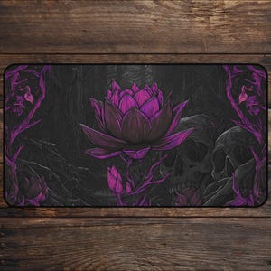 Tappetino da gioco Dark Lotus TCG per gli appassionati di MTG Tappetino da scrivania Anime Blue Lotus compatibile con i giochi di carte Magic Tappetino per mouse, tappetini da gioco con accessori D&D