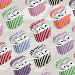 Custom Color Striped AirPod Case Retro Aesthetic Airpods 4 case, ß Airpods Case Preppy AirPods Pro Case, AirPod Pro 2 Case