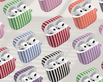 Striped AirPod Case, Retro Style, AirPods 4 Case Protective Cover