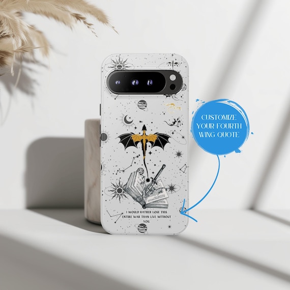 Custom Bookish Phone Case Dragon Book Favorite Phrase Celestial bookshelf Phone Case Book Gifts Merch Google Pixel 9 8 7 6 pro case