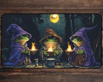 Dark Frog MTG Playmat: 8bit Pixel Art TCG Playmate Magic the