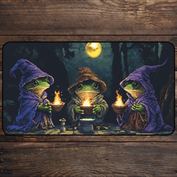 Mata do gry Dark Frog MTG: 8-bitowa grafika pikselowa TCG Playmate Magic The Gathering