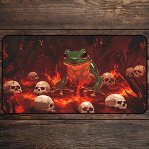 Tapis de jeu TCG pour fans de MTG, Dark Frog, Anime, tapis de bureau, jeux de cartes magiques, Dark Cottagecore, tapis de jeu personnalisé, tapis de souris, accessoires mtg, accessoires mtg