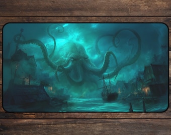 Leviathan Kraken MTG Playmat, Nautical Horror TCG Playmate Gaming deskmat & mousepad