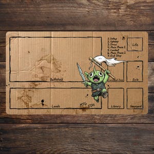 Homeless Man's MTG Playmat, Funny Goblin Storm TCG Commander With EDH Zones Deskmat & Mousepad Magic The Gathering