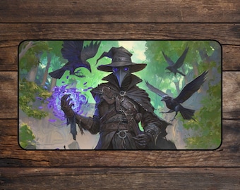 MTG Playmat Raven Warlock TCG Playmate • Meme Mousepad & Deskmat • Minimalistic Zones