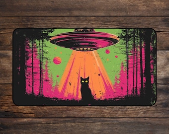 UFO Katze MTG Krabbeldecke Retro TKG Spielkamerad • Mem Mousepad & Schreibtischmatte • Minimalistische Bereiche