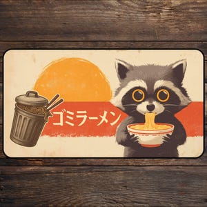 Raccoon TCG Playmat for MTG Fans Trash Ramen Anime Desk Mat Magic Card Games | Custom Playmat Mousepad, DnD Accessories Playmats