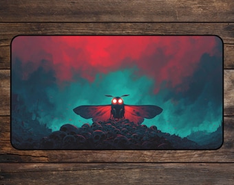 Apocalyptic Moth Playmat MTG Gothic Horror TCG Playmate MTG Accessories Dark Deskmat & Mousepad