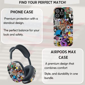 Puede incluir: Una funda para tel&eacute;fono y unos auriculares con un dise&ntilde;o de calcoman&iacute;as coloridas. La funda para tel&eacute;fono tiene un dise&ntilde;o de calcoman&iacute;as con el texto "Gamers Never Sleep". Los auriculares tienen un dise&ntilde;o de calcoman&iacute;as con el texto "Gamers Never Sleep".