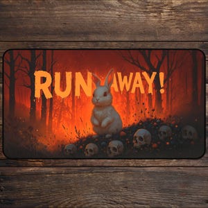 Evil Bunny MTG Playmat Funny Horror TCG Playmat MTG Token Anime Desk Mat Custom Playmat Mousepad DnD mtg Accessories Playmate