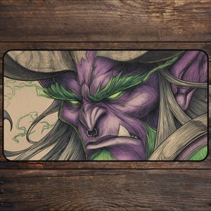 Demonic Warlord Drawing MTG Playmat Dark Fantasy TCG Playmat MTG Token Anime Desk Mat Custom Playmat Mousepad DnD mtg Accessories Playmats