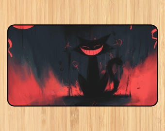 Infernal Grin Cat Lorcana Playmat Dark Gothic TCG Playmate Trading Card Game Deskmat & Mousepad