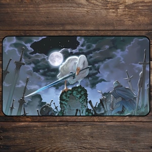 Not all heroes wear capes… some have feathers. 🪶⚔️

Bring chaos and laughter to your games with the Epic Goose Warrior Playmat. This hilarious yet powerful design features a goose standing triumphant under the moonlight, wielding a massive sword among a graveyard of fallen blades. It’s part comedy, part fantasy epic — and 100% unforgettable.