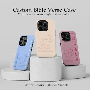 Custom Bible Verse Phone Case, Christian iPhone 16 MagSafe Case, Personalized Scripture Gift Minimalist Samsung Galaxy S25 Cover Pixel 8 Pro