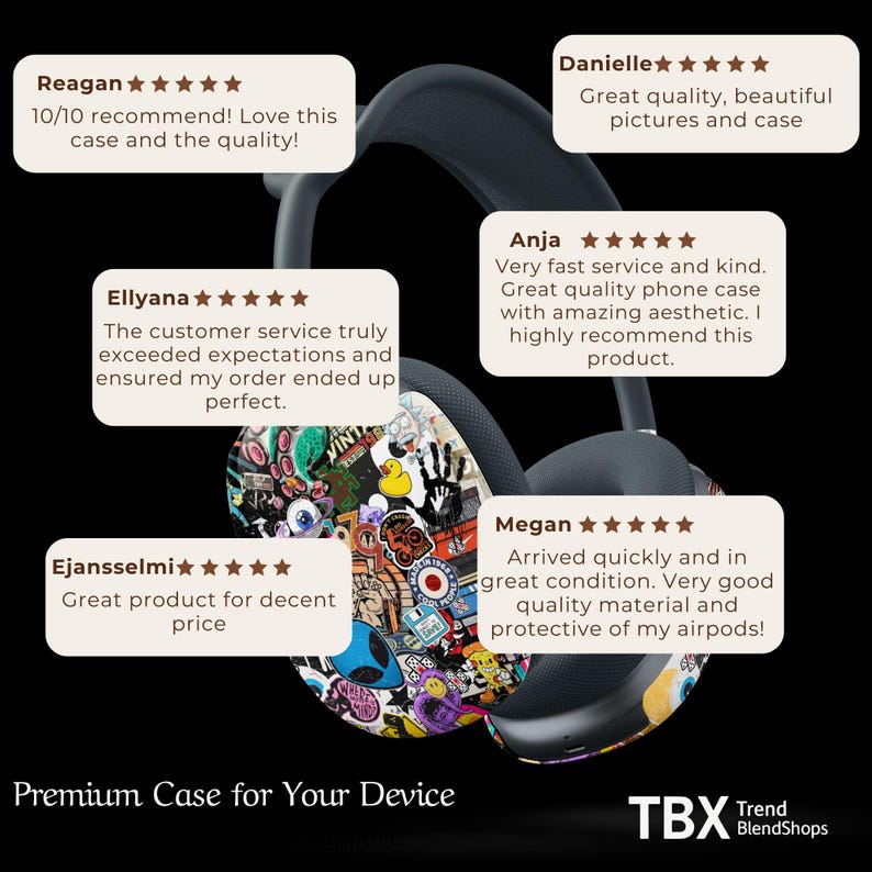 Funda para AirPod Max con collage retro vintage Y2K, pegatinas retro para gamers, funda para AirPods Max con diseño de anime retro, accesorios para auriculares, regalo para los amantes de la música. imagen 10