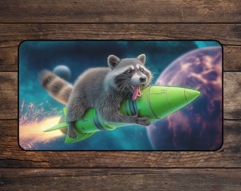 Raccoon Rocket MTG Playmat Funny TCG Playmate • Meme Mousepad and Deskmat