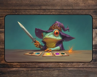 Frog Wizard MTG Playmat Funny TCG Commander Magic the gathering Meme Mousepad & Deskmat with zones
