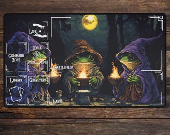 Dark Frog MTG Playmat: 8bit Pixel Art TCG Playmate Magic the