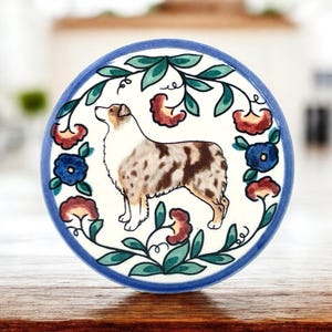 Australian Shepherd Gifts, Red Merle Australian Shepherd Wine Bottle Stopper for the Dog Lover and Wine Lover, Aussie Dog Mom Gift