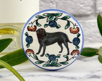 Black Lab Wine Stopper -  Handmade Labrador Retriever Gift