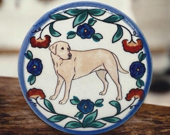 Yellow Lab Wine Stopper: Handmade Ceramic Dog Lover Gift