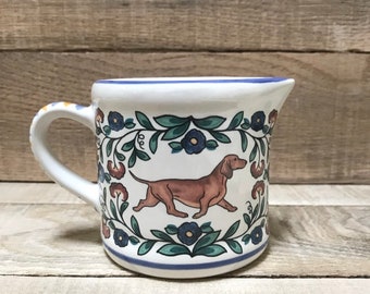 Dachshund Dog Lover Creamer, Small Pitcher, Handmade in California