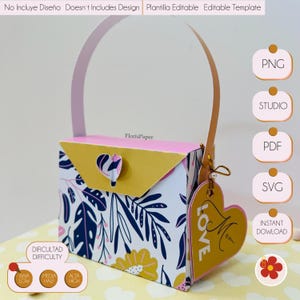 Purse Box Template, Gift Bag Template, Purse Paper, Handbag Box Template, svg template, Handbag Packaging Template, Purse Cutting File