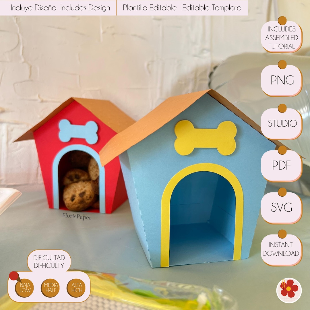 Doggie House Blank Template SVG, Cut File, Dog House Template Etsy