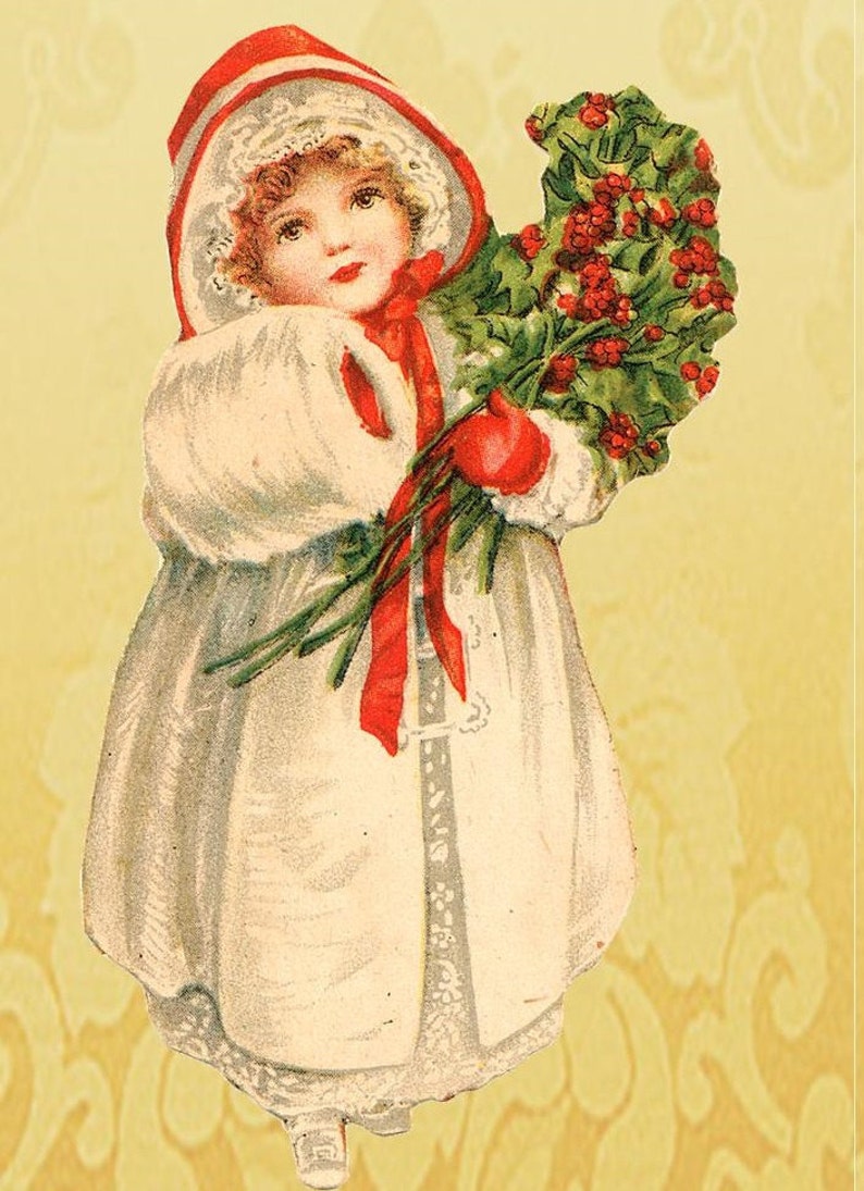 Digital Christmas Collage Vintage Girls of Christmas Collage - Etsy