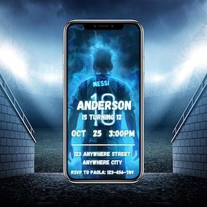 Lionel Messi Video Invitation, Messi Digital Invitation, Soccer Invitation, Messi Invitation, MP4, Instant Download