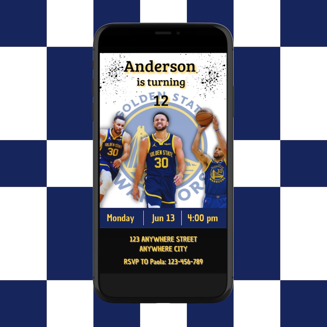 Stephen Curry Birthday Invitation Stephen Curry Invitation Golden