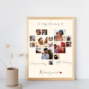 Customizable Photo Collage, Gift for Her, Wedding Gift, Anniversary Gifts, Gift for Couples, Photo Collage