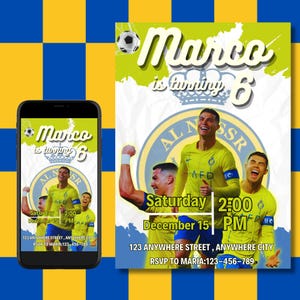 Invitation d’anniversaire de Cristiano Ronaldo, Invitation CR7, Carte d’anniversaire, Siuuuuu, Invitation Cristiano Ronaldo Al Nassr