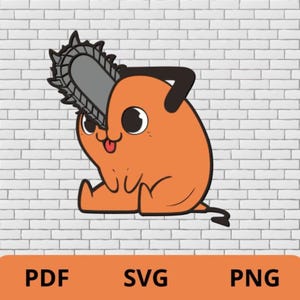 Chainsaw Dog SVG, Layered Design anime, Chainsaw demon quadro, Laser Cutting Anime, Regalo anime , Mandala Cartoon,  paper cut, Quadro 3D