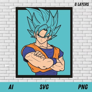 Design a Livelli SVG multistrato, file di taglio personaggio anime compensato, Quadro 3D mandala vettoriale, Laser cutting cartoon