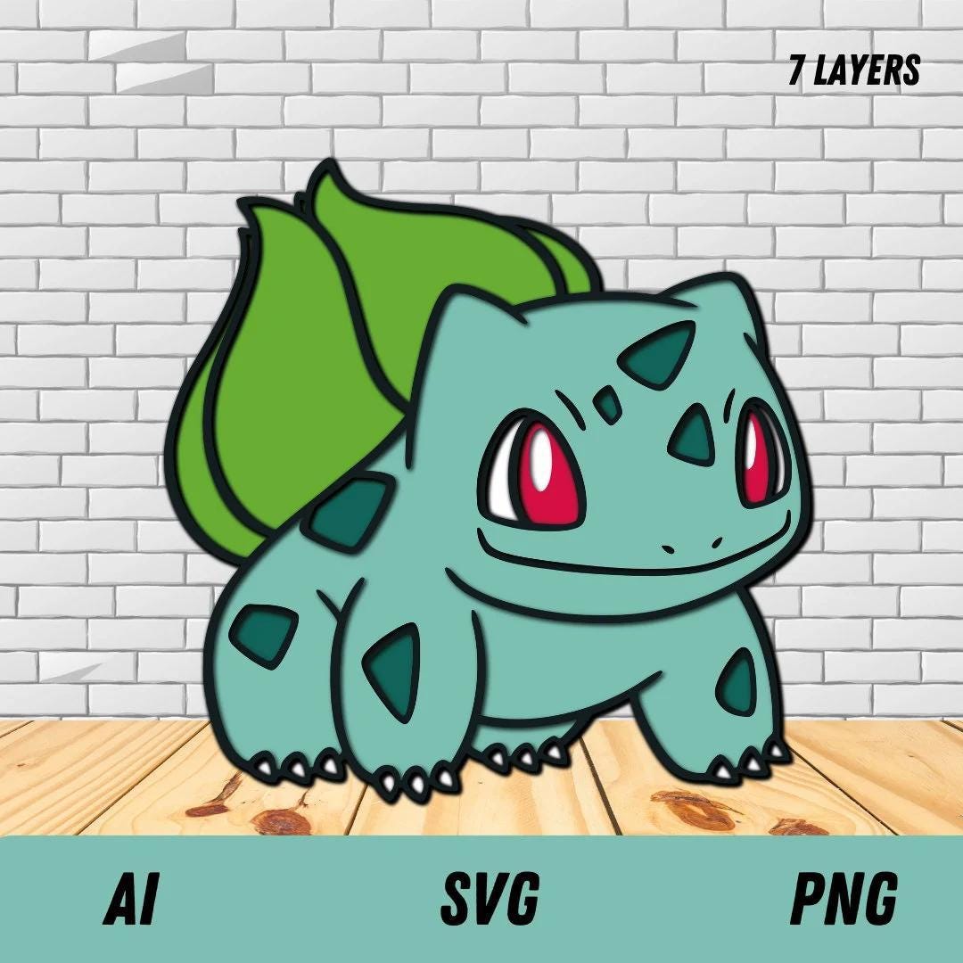 Bulbasaur SVG Layered Design Multilayer Anime Character Cutting File ...