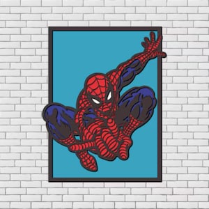 Spiderman SVG, Layered Design per il taglio, Spiderman quadro, Vector file per il taglio laser e carta, Mandala per Cricut