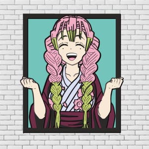Protettore dell'amore SVG multistrato personaggio anime, file di taglio carta e legno, strato 3D compensato mandala