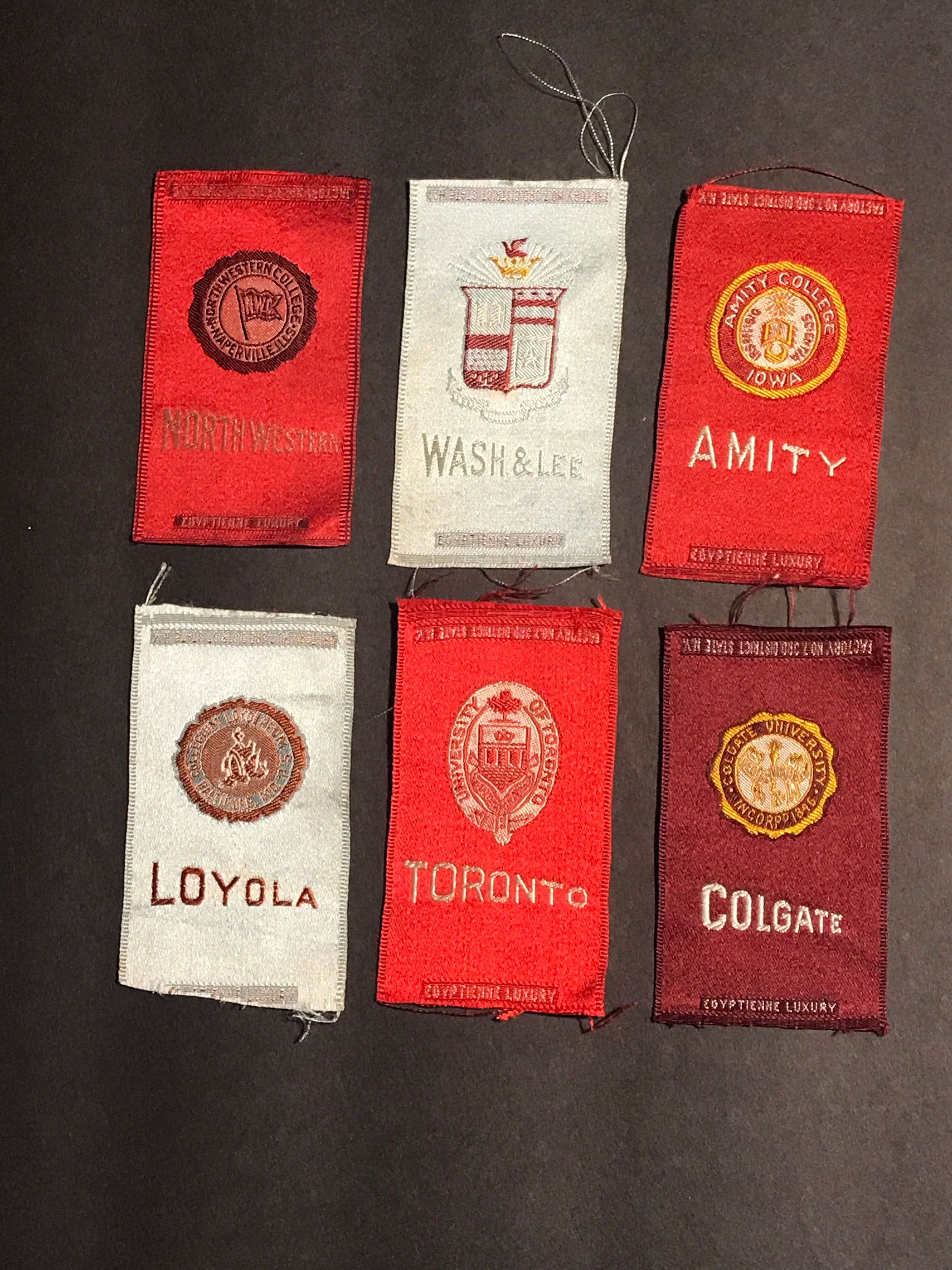 colgate tobacco ONE Antique Tobacco Silk - College Seals - Northwestern College, Washington  & Lee, Loyola, Colgate