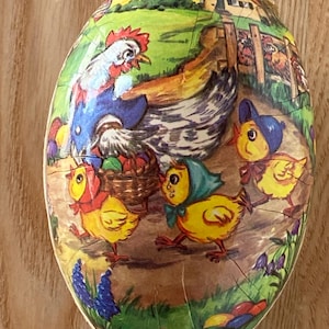 Vintage East German Paper Mache Easter Egg - Made in German Democratic Republic