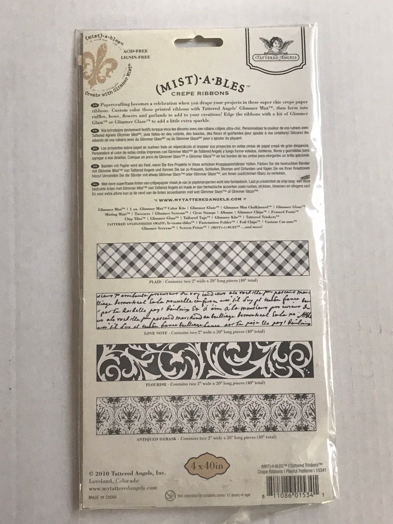 4 Packages Crepe Paper Embellishments Ribbons and Ruffles