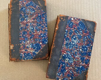 2 Antique ( 1820) Books - A Narrative of the Voyages Round the World Performed by Captain James Cook, Andrew Keppis - Vols 1 & 2