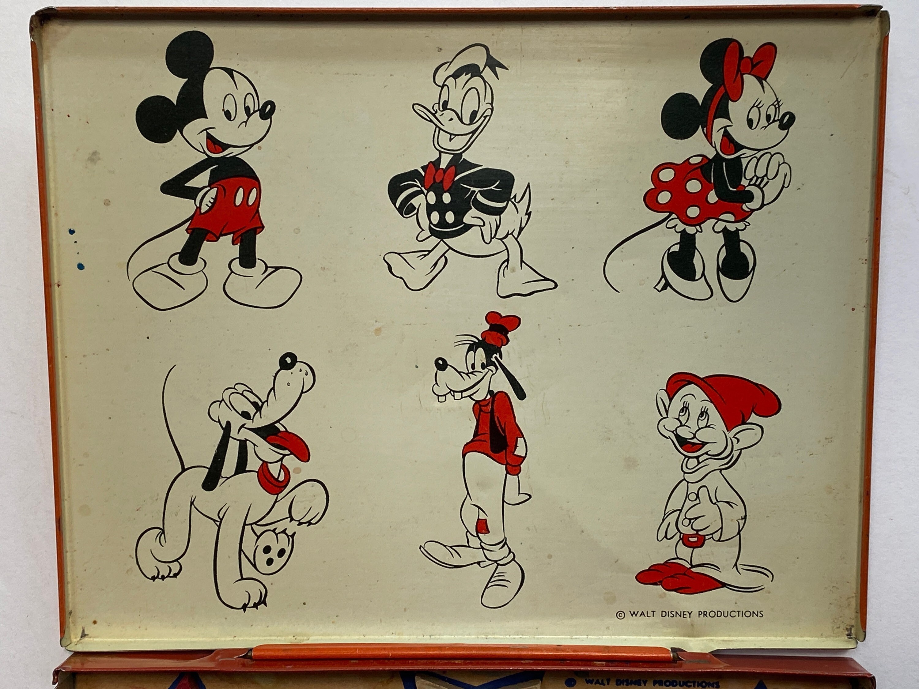 Vintage (1948) Children's Disney Watercolor Metal Paint Box - With