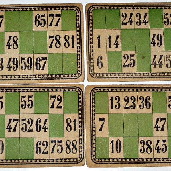 4  Antique French Lotto Cards for Altered Art, Collage, Scrapbooking, etc.