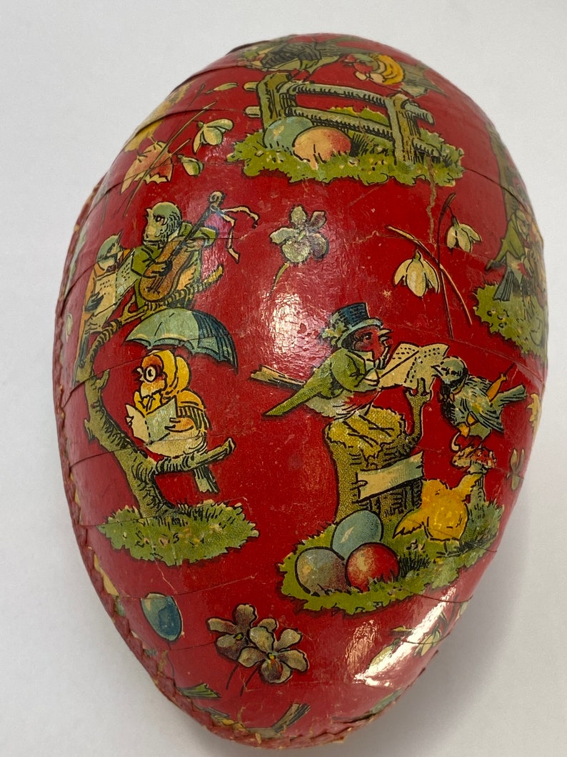 Antique German Paper Mache Easter Egg Etsy