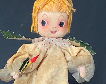 Vintage (1950s-60s) Christmas Angel - Cloth and Wire Body, Poseable - Made in Japan